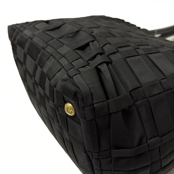 Auth PRADA - Black Nylon Leather Tote Bag - Picture 3 of 10
